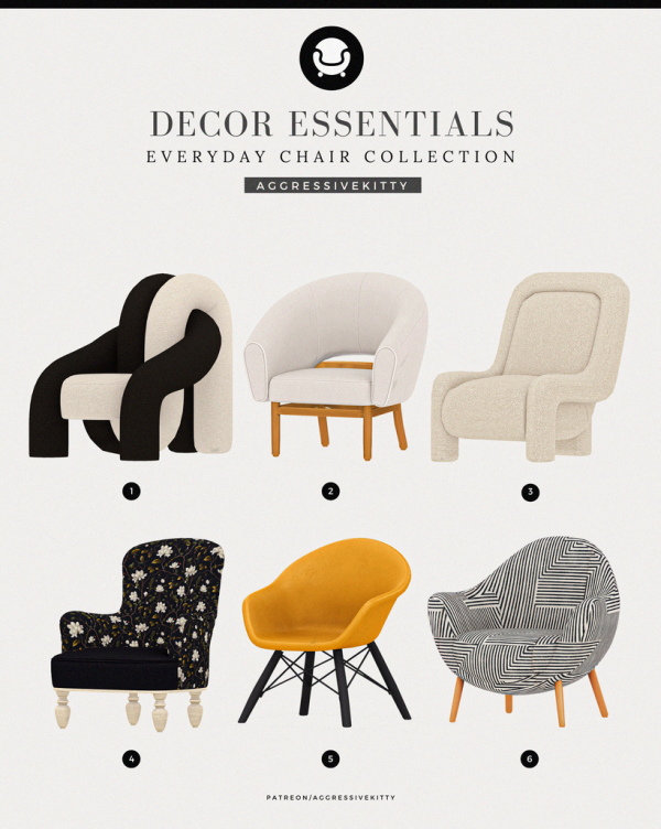 Alpha DESIGN ESSENTIALS l MODERN CHAIR COLLECTION by simsfinds - The Sims 4 Custom Content
