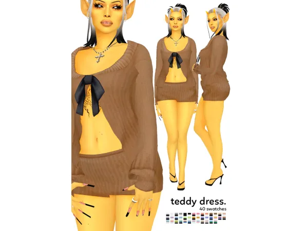 Maxis Match teddy dress (sweetie) by nsves - The Sims 4 Custom Content