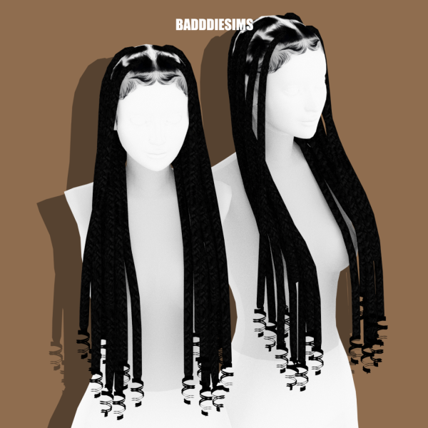 Alpha ANISSA BOX BRAIDS by simsfinds - The Sims 4 Custom Content