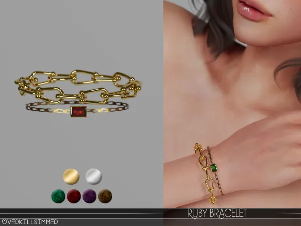 Alpha Ruby bracelet - The Sims 4 Custom Content
