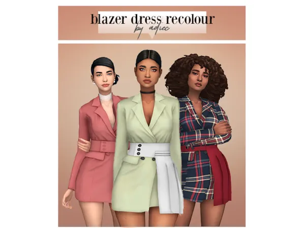 Maxis Match adiec BLAZER DRESS SIMS RECOLOUR by RONA - The Sims 4 Custom Content