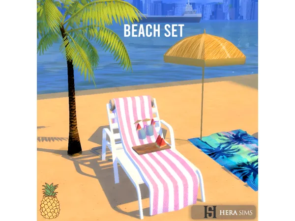 Alpha Beach set - The Sims 4 Custom Content