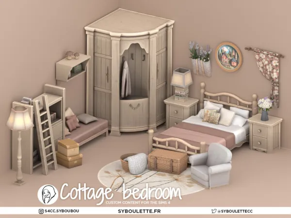 Mix Cottage bedroom set - The Sims 4 Custom Content
