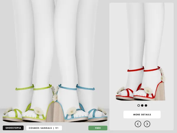 Alpha Cosmos Sandals Dont Need Slider by Shoestopia - The Sims 4 Custom Content