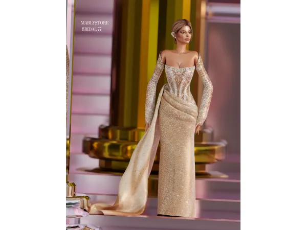 Alpha BRIDAL 77 by Mably Store - The Sims 4 Custom Content