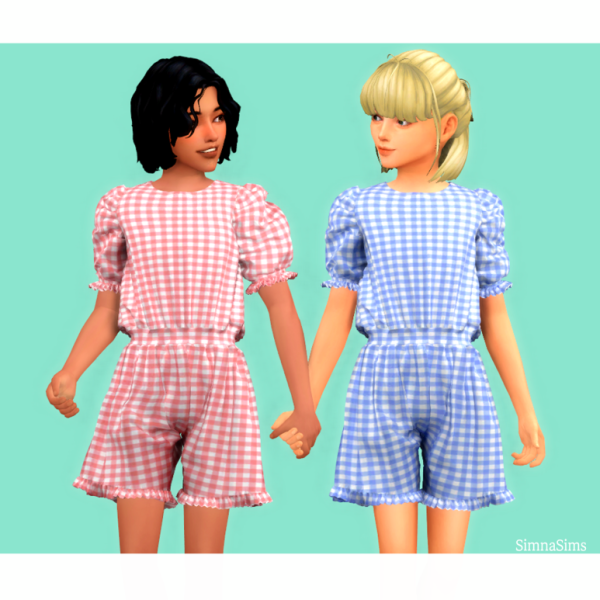 Alpha Joy jumpsuit child version by simsfinds - The Sims 4 Custom Content