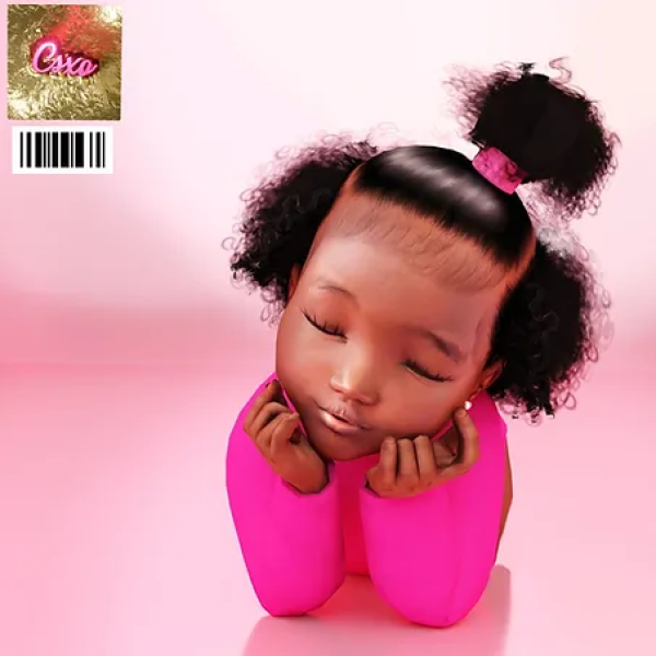 Alpha Kiely Curls Infant Hair Cartoon Sock Pack by simsfinds - The Sims 4 Custom Content