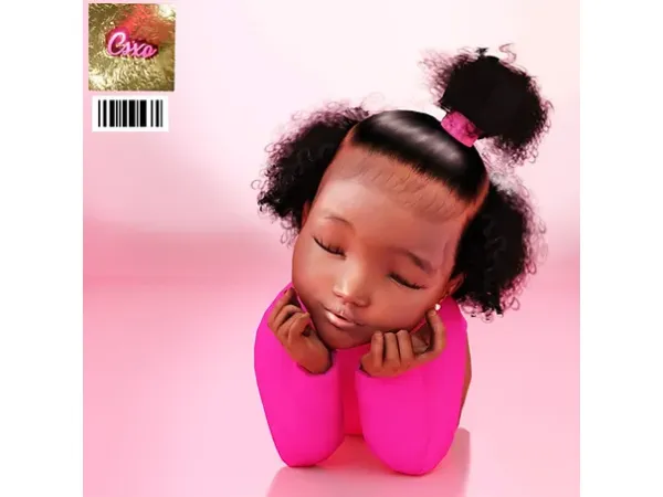 Alpha Kiely Curls Infant Hair Cartoon Sock Pack by cecesimsxo - The Sims 4 Custom Content