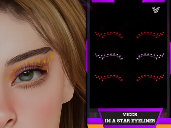 Alpha VICCS_IM A STAR EYELINER (TEEN ELDER) - The Sims 4 Custom Content
