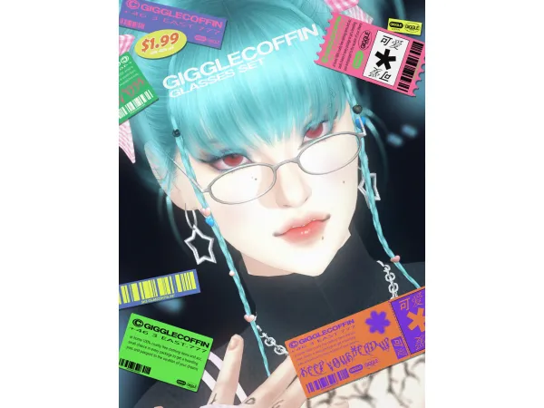Alpha (GIGGLECOFFIN) GLASSES SET 2 by Giggle Coffin - The Sims 4 Custom Content