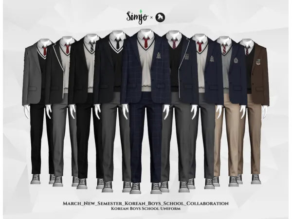 Alpha March_New_Semester_Korean_Boys_School_Collab (Simjo x GorillaX3) - The Sims 4 Custom Content