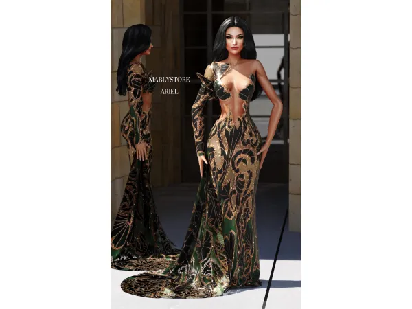 Alpha ARIEL GOWN by Mably Store - The Sims 4 Custom Content