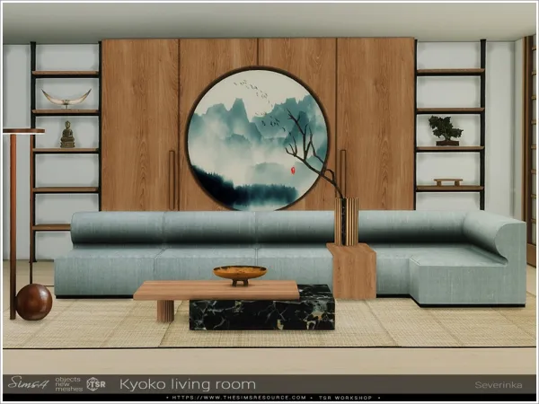 Alpha Kyoko living room - The Sims 4 Custom Content