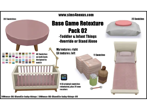 Maxis Match BG Retexture Pack 02 Toddler Infant Things - The Sims 4 Custom Content