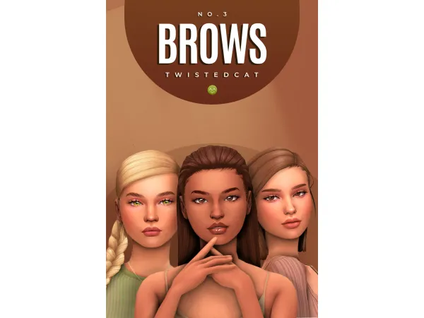Maxis Match Eyebrow Set No3 by TwistedCat - The Sims 4 Custom Content