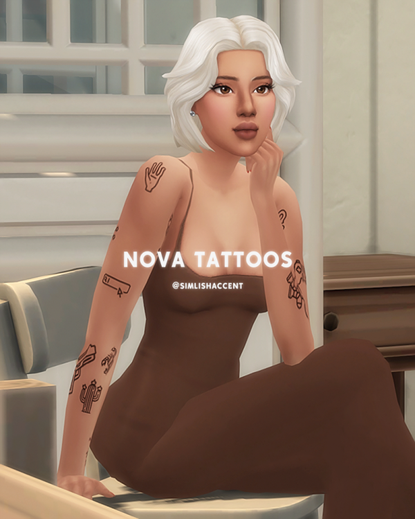 Mix nova tattoos by simsfinds - The Sims 4 Custom Content