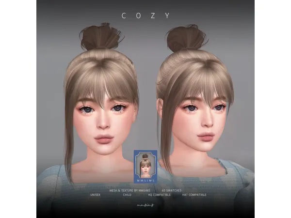 Alpha MMSIMS Hair Cozy CU by MMSIMS - The Sims 4 Custom Content
