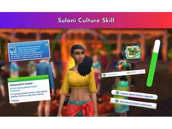 Maxis Match Sulani Culture Skill by avacadoloki - The Sims 4 Custom Content
