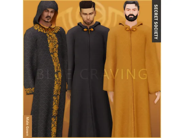 Maxis Match Blue Craving Secret Society Male Gown - The Sims 4 Custom Content