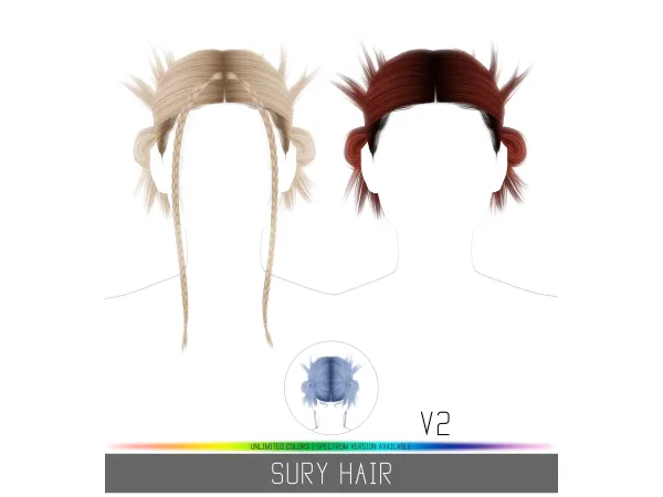 Alpha SURY HAIR by Simpliciaty - The Sims 4 Custom Content