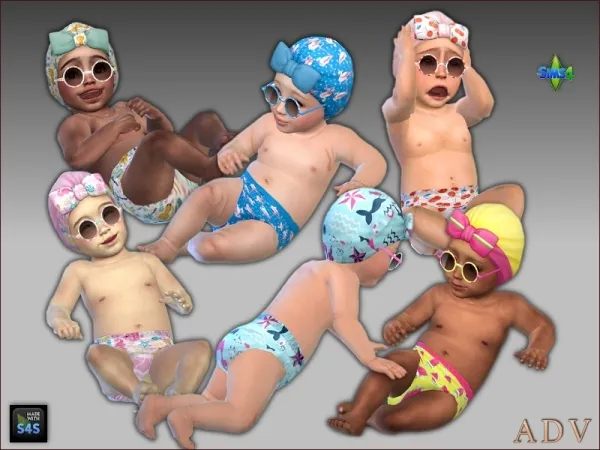 Maxis Match Swimwear for infant girls - The Sims 4 Custom Content