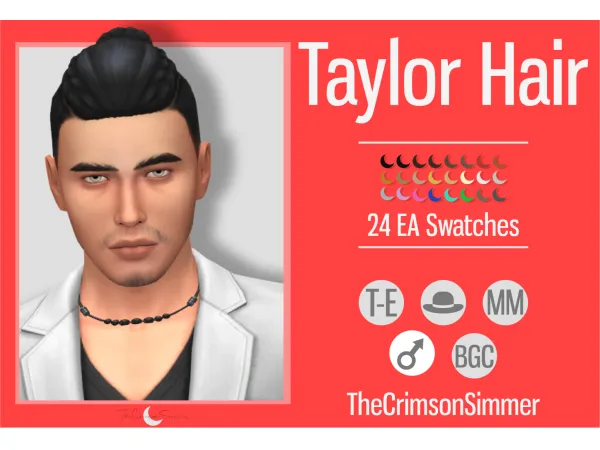 Maxis Match Taylor Hair Male - The Sims 4 Custom Content