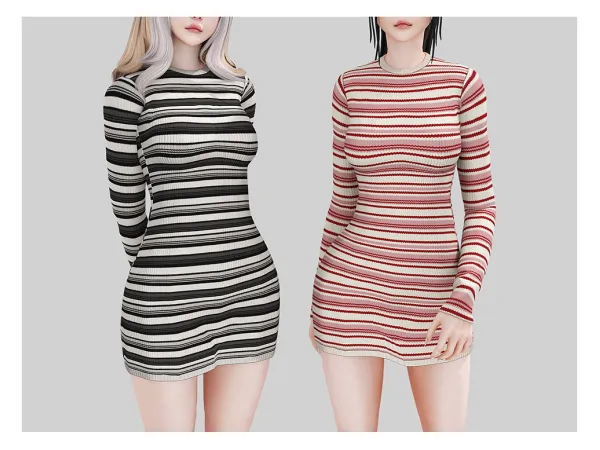 Alpha Knit mini dress - The Sims 4 Custom Content