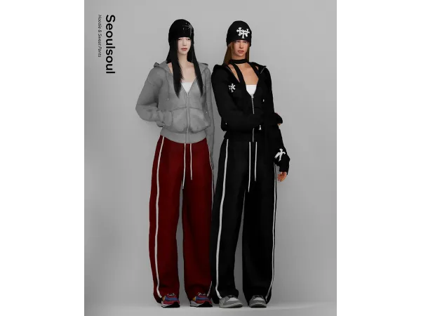 Alpha Hoodie Sweat Pants - The Sims 4 Custom Content