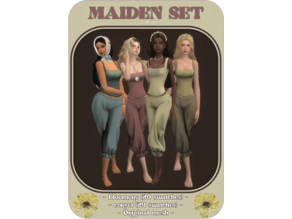 SIMGIRLZ (Maiden Set) Bloomers and Corset