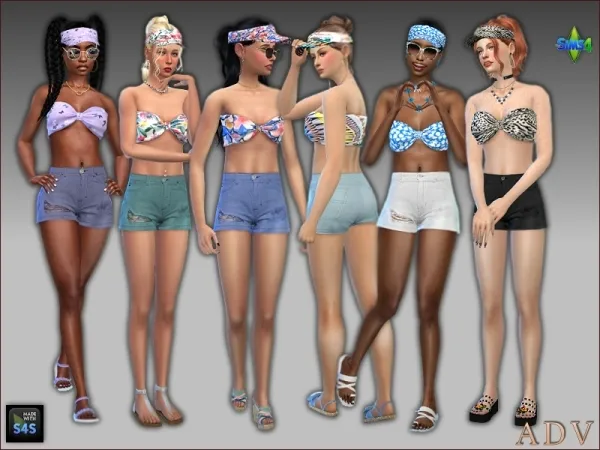 Maxis Match Summer outfits for teens and young adults - The Sims 4 Custom Content