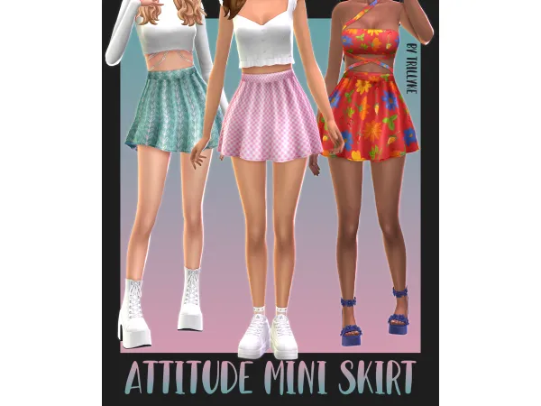 Maxis Match Attitude Mini Skirt by Trillyke - The Sims 4 Custom Content