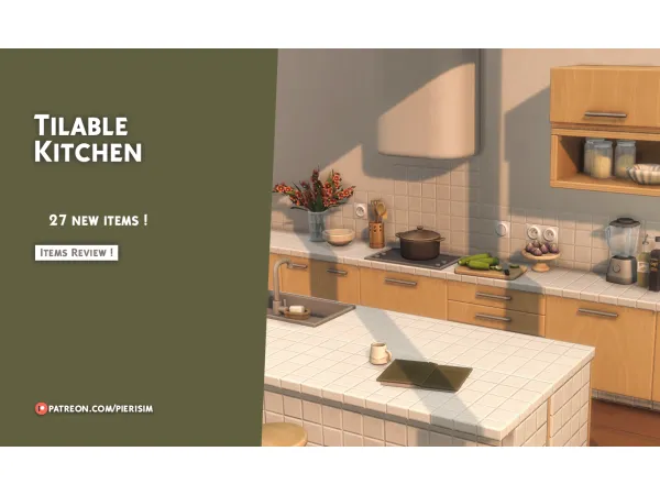 Maxis Match TILABLE Kitchen by Pierisim - The Sims 4 Custom Content