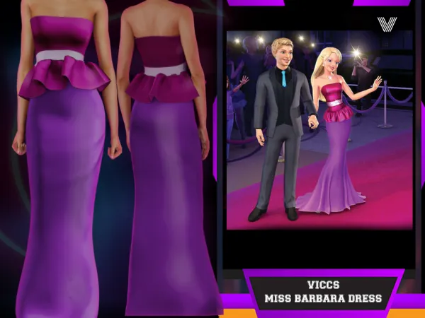 Alpha VICCS_MISS BARBARA DRESS - The Sims 4 Custom Content
