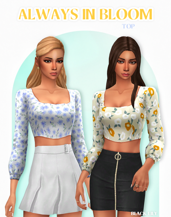 Maxis Match Always In Bloom Top by simsfinds - The Sims 4 Custom Content