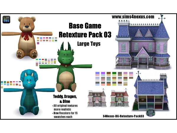 Maxis Match BG Retexture Pack 03 Large Toys - The Sims 4 Custom Content
