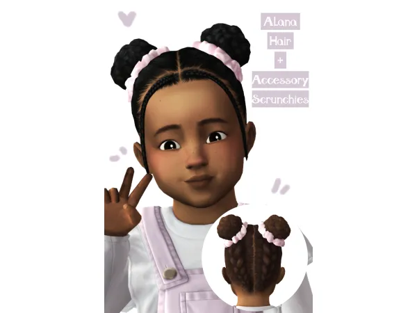 Maxis Match Alana Hair For Toddlers Accessory Scrunchies by ravensim - The Sims 4 Custom Content