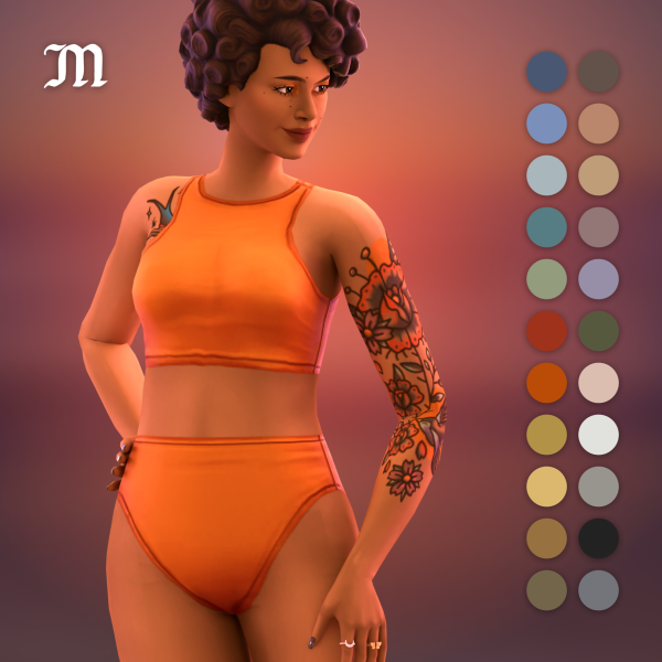 Maxis Match Truly Basic Swimsuit 22 swatches by simsfinds - The Sims 4 Custom Content