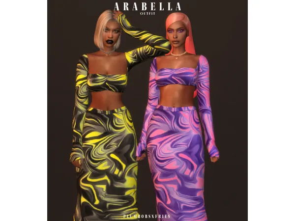 Alpha plumbobsnfries ARABELLA outfit by plumbobsnfries - The Sims 4 Custom Content