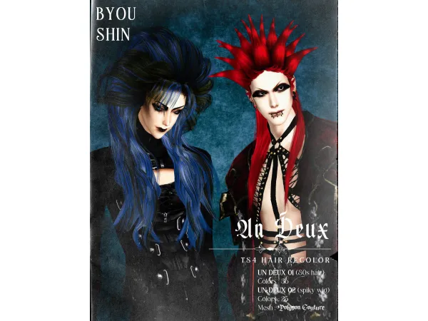 Alpha [BYOU SHIN] Un Deux (Hair Recolor) - The Sims 4 Custom Content