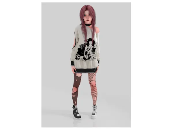 Alpha BABY GUMMY OVERSIZED SHIRT - The Sims 4 Custom Content