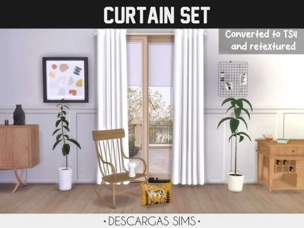 Alpha Curtain Set - The Sims 4 Custom Content