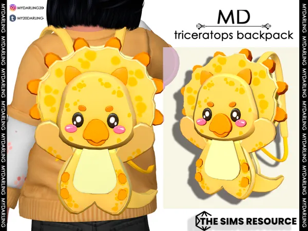 TRICERATOPS BACKPACK AND BAG