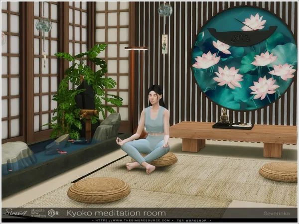 Alpha Kyoko meditation room - The Sims 4 Custom Content