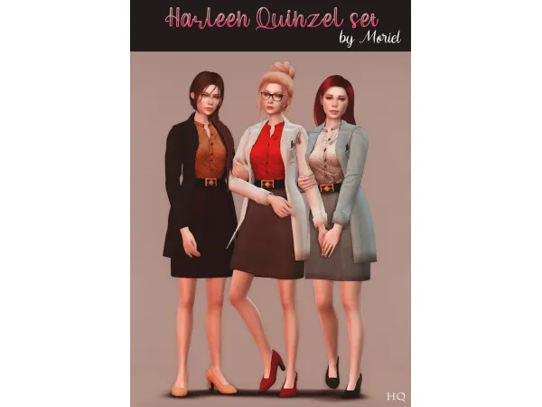 Maxis Match Dr Harleen Quinzel set moriel by lady - The Sims 4 Custom Content