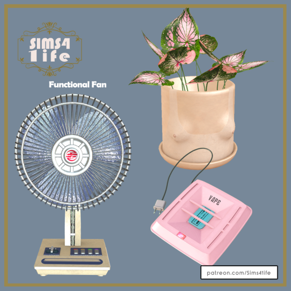 Mix Functional fan boob planter and mosquito coil by sims41ife - The Sims 4 Custom Content