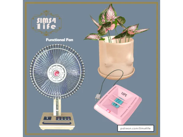 Mix Functional fan boob planter and mosquito coil - The Sims 4 Custom Content