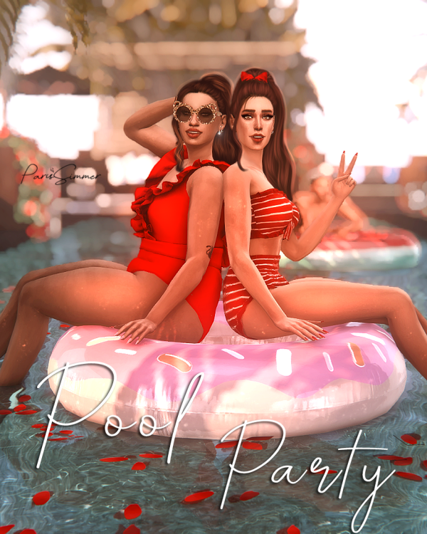 Mix Pool Party 10 poses by simsfinds - The Sims 4 Custom Content