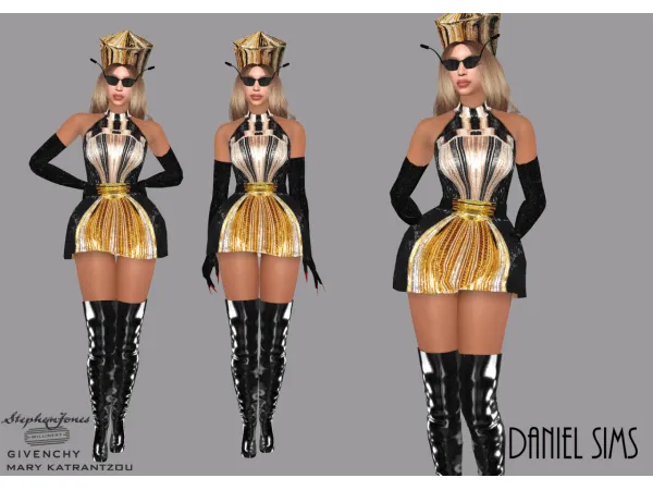 Alpha Beyonce in Mary Katrantzou and Stephen Jones and Givenchy - The Sims 4 Custom Content
