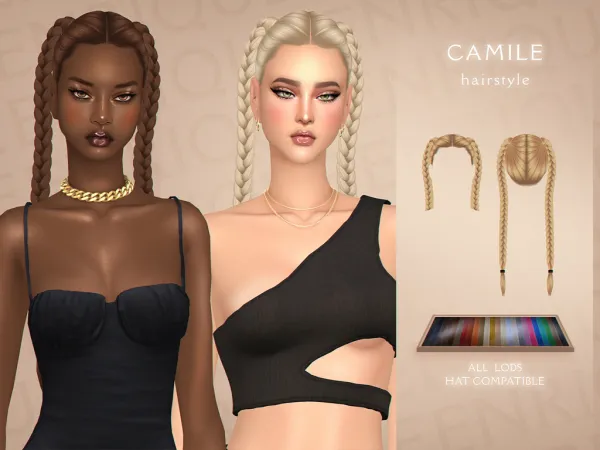 Maxis Match [EnriqueS4] Camile Hairstyle by EnriqueS4 - The Sims 4 Custom Content