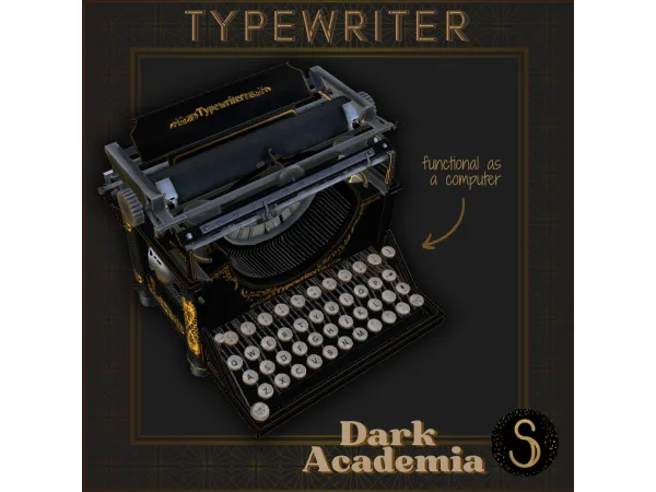 Alpha Functional typewriter - The Sims 4 Custom Content